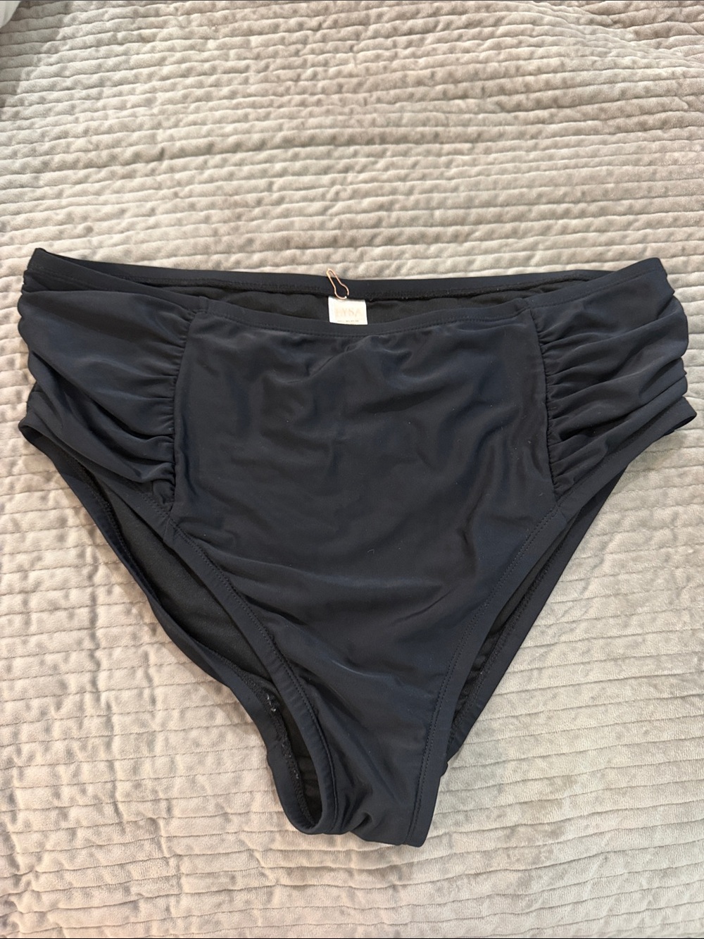 LYSA Luxury High-Waist Ruched Bikini Bottom - Black size 0X